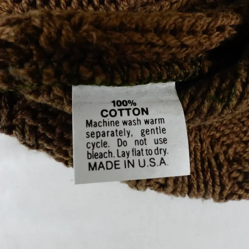 John Weitz Vintage Cable Geometric Knit Brown Sweater Made in the USA Large - Picture 7 of 8